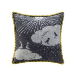 Little Rabbits Illustrated Wool Cushion Cover - Ellis Reversible Monochrome Pillowcase 45 X 45cm/ 18 18 - thumbnail 2