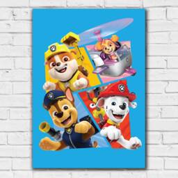 Paw Patrol Print - 4 Pups Jumping Out Poster Wall Art - thumbnail 2