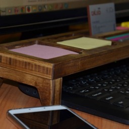 Vintage Desk Organizer Wood Desktop Dock Station Keyboard Rack Shelf Wooden Gift For Him Dad Father - thumbnail 4