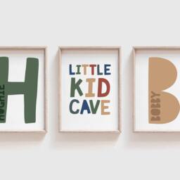 Set Of 3 Brothers Personalised Bedroom Prints, Boys Decor, Playroom, Kid Cave, Wall Art, Twins Shared - thumbnail 2