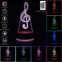 Treble Clef Led Night Light, Music Gift, Gifts For Her, Him, Musician Lights, Bedroom Light - thumbnail 2