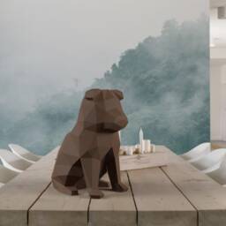 Pug Sculpture - Low Poly Papercraft Diy Model - thumbnail 3