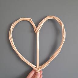 White Willow Heart, 5Th Anniversary Gift, Hand Woven Wicker Wall Art - thumbnail 3