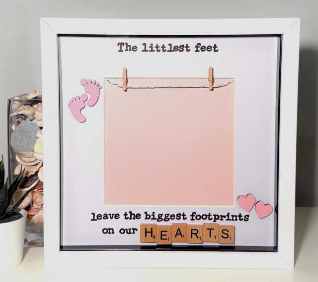 New Baby Frame - Newborn Gift The Littlest Feet Special Photo Memory Scrabble Art Keepsake - image 1