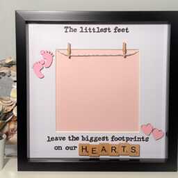 New Baby Frame - Newborn Gift The Littlest Feet Special Photo Memory Scrabble Art Keepsake - thumbnail 2