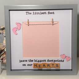 New Baby Frame - Newborn Gift The Littlest Feet Special Photo Memory Scrabble Art Keepsake - thumbnail 3