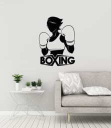Boxing Girl Vinyl Wall Decal Boxer Gym Sports Woman Fighting Club Stickers Mural - #3022Di - thumbnail 1