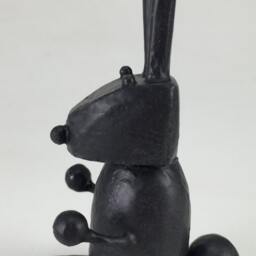 Bunny Figure - Brown White Rabbit Black Christmas Putz Tiny Forest Build A Woodland Scene - thumbnail 3
