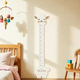 Family Growth Chart Ruler, Personalized Wooden Height Chart, Nursery Wall Hanging, Kids Room Decor, Baby Shower Gift, Mother's Day Gift - thumbnail 1