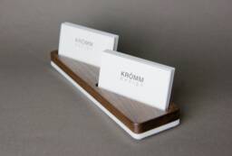 Walnut Wood Business Card Holder With Acrylic Base