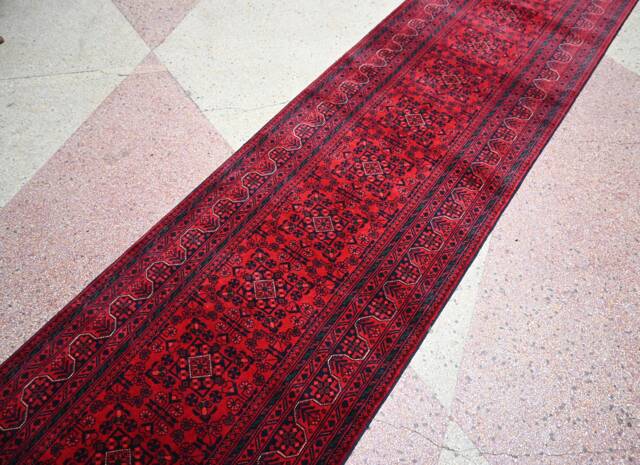 17 Ft Long Runner Rug, Best Quality Turkmen Rug, Khamyab Khal Mohammdi, Bukhara Runner, Handmade Wool Oriental, Hallway Runner 16.9 X 2.9 - image 1