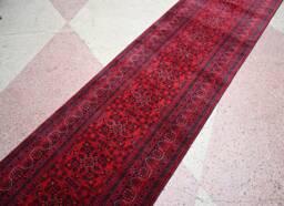 17 Ft Long Runner Rug, Best Quality Turkmen Rug, Khamyab Khal Mohammdi, Bukhara Runner, Handmade Wool Oriental, Hallway Runner 16.9 X 2.9 - thumbnail 1