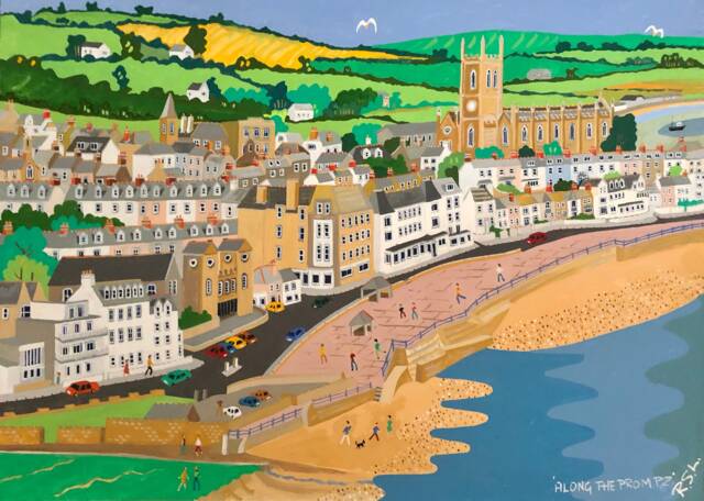 Penzance, Cornwall, Framed Wall Art, Richard Lodey, Association Of British Naive Artists, Cornish Colourcoveart