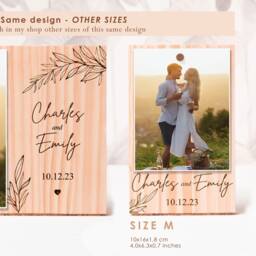 Valentine's Day Gift For Him Meaningful, Personalized Wood Engraved Picture Frame, Newly Engaged Gifts Couple, Boyfriend - thumbnail 3