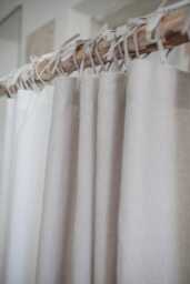 Tie Top Linen Curtains - Stonewashed Curtain Panel Handmade Drapes Custom Size Semi Sheer Boho Rustic Window - thumbnail 1