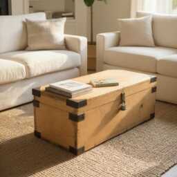 Rustic Antique Chest Trunk Vintage Wooden Dresser, Farmhouse Storage Cabinet Handcrafted Bedroom & Entryway Furniture Made Of Solid Wood - thumbnail 2