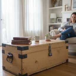 Rustic Antique Chest Trunk Vintage Wooden Dresser, Farmhouse Storage Cabinet Handcrafted Bedroom & Entryway Furniture Made Of Solid Wood - thumbnail 3