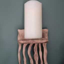 Single Handmade Solid Oak Rustic Candle Sconce /Shelf . Candles Etc Not Included - thumbnail 2