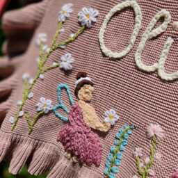 Personalised Baby Blanket - Hand Embroidered Name Custom Floral Nursery Keepsake Gift Girl - thumbnail 3