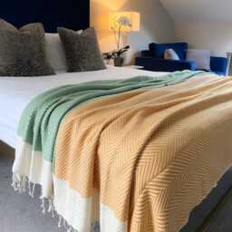 Personalized Cotton Throw Blanket Herringbone Woven Baby Blanket - thumbnail 3