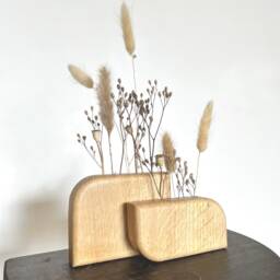 Oak Wood Vase For Dried Flowers - Dried Flower Holder Handmade Gift Idea From France - thumbnail 3