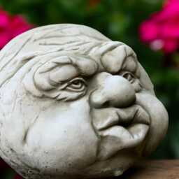 Concrete Evil Face Statue Stone Monster Sculpture Gothic Garden Ornament Outdoor Decor Cement Creepy Yard Art Halloween Gift Idea - thumbnail 4
