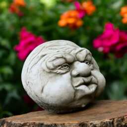 Concrete Evil Face Statue Stone Monster Sculpture Gothic Garden Ornament Outdoor Decor Cement Creepy Yard Art Halloween Gift Idea - thumbnail 2