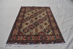 Afghan Turkoman Wool Rug Hand Knotted Boho Area Rug - 7.1 X 5.1 Ft - thumbnail 1