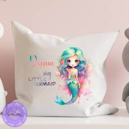 Personalised Mermaid Cushion, Inspirational Cushion For Girls, Themed Decoration, Birthday Custom Pillow, Girls Room Decor - thumbnail 2