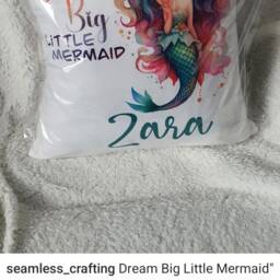 Personalised Mermaid Cushion, Inspirational Cushion For Girls, Themed Decoration, Birthday Custom Pillow, Girls Room Decor - thumbnail 4