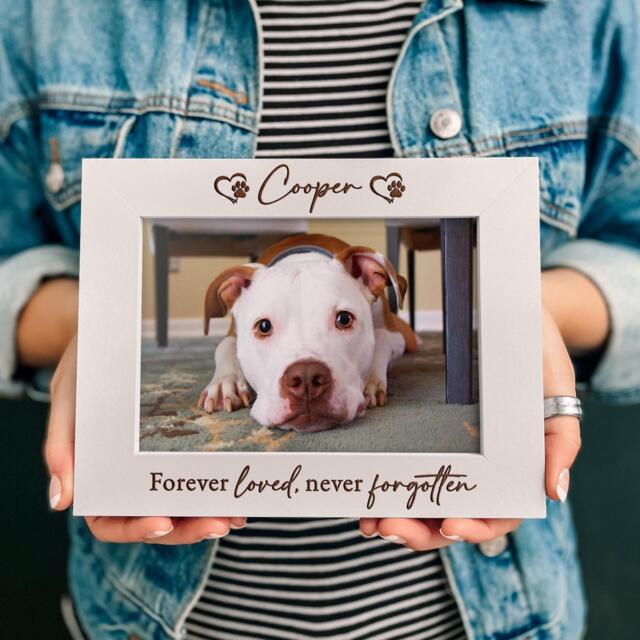Personalised Dog Memorial Gift Photo Keepsake - Pet Loss Sympathy Frame Cat Gifts, Paw Prints, Christmas in Loving Memory - image 1