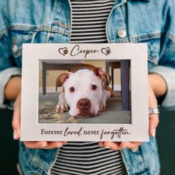 Personalised Dog Memorial Gift Photo Keepsake - Pet Loss Sympathy Frame Cat Gifts, Paw Prints, Christmas in Loving Memory - thumbnail 1