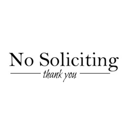 No Soliciting Thank You Door Sign - Wall Decal Custom Vinyl Art Stickers - thumbnail 2