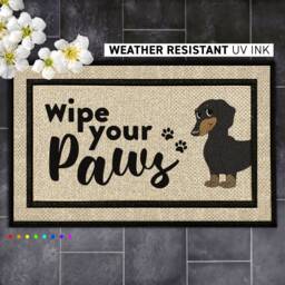 Dachshund Wipe Your Paws Doormat - Outdoor Wiener Dog Mat Lover