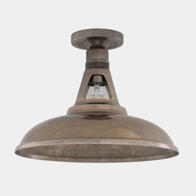 Geneva Industrial Vintage Flush Ceiling Light 11.75 - image 1
