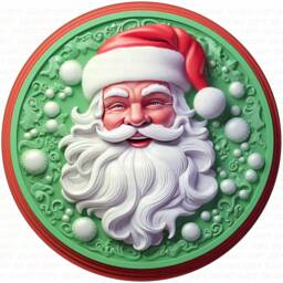 Green Santa Christmas Sign, Metal Sign For Christmas, Santa Wreath Sign, Green Santa Green - thumbnail 2