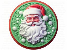 Green Santa Christmas Sign, Metal Sign For Christmas, Santa Wreath Sign, Green Santa Green - thumbnail 1