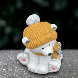 Garden Teddy Bear Sculpture Outdoor Figurine Concrete Ornament Cement Animal Decoration Teddy Lover Gift Yard Art Handmade - thumbnail 3