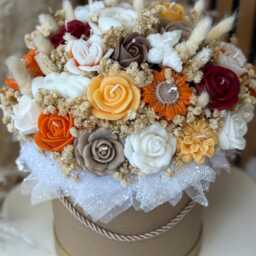 Candle Gift Bouquet - Luxury Floral Arrangement - Scented Home Decor - thumbnail 2