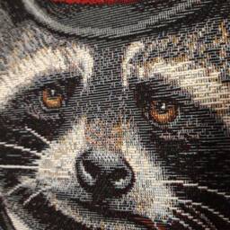 Raccoon Jacquard Tapestry Cushion Cover 45 X cm. Trendy Interior Decoration - Decorative Housewarming Birthday - thumbnail 3