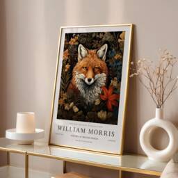 William Morris Print, Art, Exhibition Poster, Fox Gifts, Decor, Art Wall - thumbnail 1