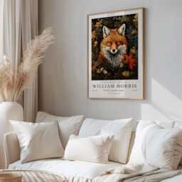 William Morris Print, Art, Exhibition Poster, Fox Gifts, Decor, Art Wall - thumbnail 2