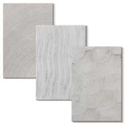Canvas Wall Art Set Of 3 - Patterns in The Sand, Linear Geometric Structures, Beige Print, Natural Textures Hanging Piece