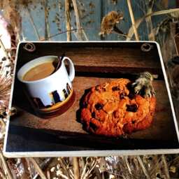 "Cookie Monster Art Print On Wood Humorous Cat Photo Gift - 4""x5" - thumbnail 3