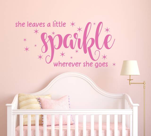 Sparkle Nursery Wall Decal Inspirational Quote, Stars Vinyl - 22 X 46 In - image 1