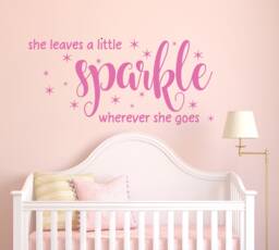 Sparkle Nursery Wall Decal Inspirational Quote, Stars Vinyl - 22 X 46 In - thumbnail 1