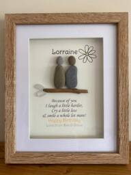 Birthday Pebble Art. Personalised Picture For Special Birthday. Friends - thumbnail 1