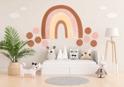 Large Boho Rainbow Wall Decal Pastel Nursery Decor