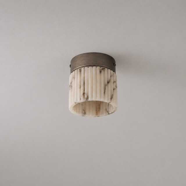 Natural Alabaster Ceiling Light Circular Marble Ceiling Flush Mount Light - Handmade Lighting For Kitchen Island - image 1