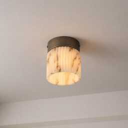 Natural Alabaster Ceiling Light Circular Marble Ceiling Flush Mount Light - Handmade Lighting For Kitchen Island - thumbnail 2